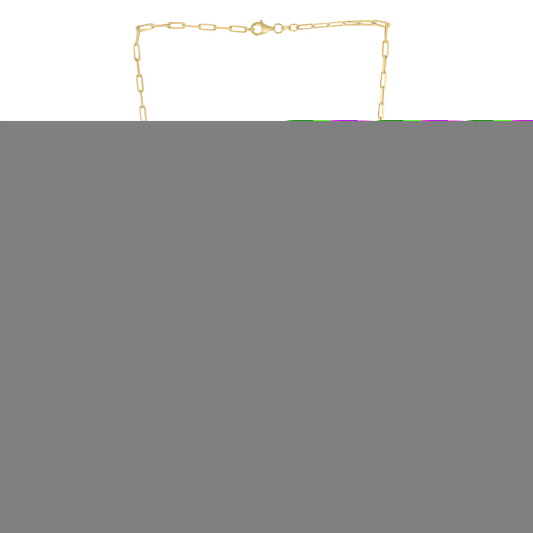 Silver (14k Yellow Gold Plated) 16 2.5mm Diamond Cut Paperclip Chain Necklace with Lobster Clasp.