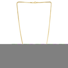 Silver (14k Yellow Gold Plated) 18 2.1mm Polished Round Box Chain Necklace with Lobster Clasp.
