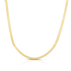 Silver (14k Yellow Gold Plated) 16 3.4mm Imperial Herringbone Chain Necklace with Lobster Clasp.