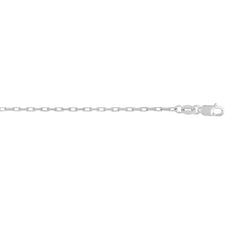 14K White Gold 1.3mm French Cable 20 Chain with Lobster Clasp
