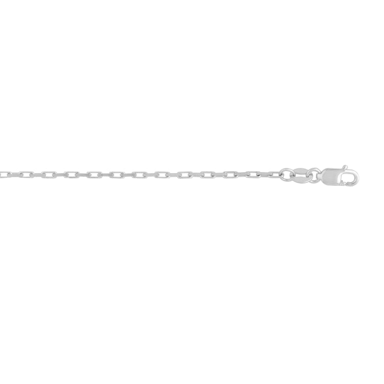 14K White Gold 1.3mm French Cable 22 Chain with Lobster Clasp