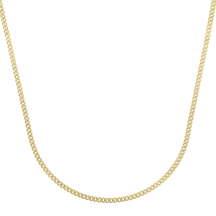 14K Yellow Gold 2.8mm Light Gourmette (Baby Cuban) 20 Chain with Lobster Clasp