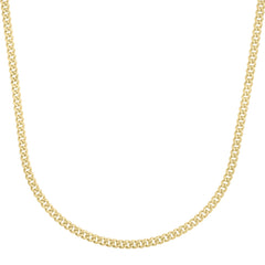 14K Yellow Gold 3.65mm Light Gourmette (Baby Cuban) 20 Chain with Lobster Clasp