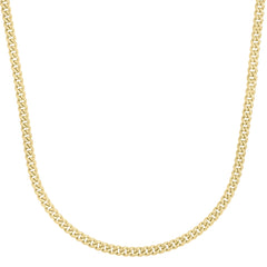 14K Yellow Gold 4.1mm Light Gourmette (Baby Cuban) 22 Chain with Lobster Clasp
