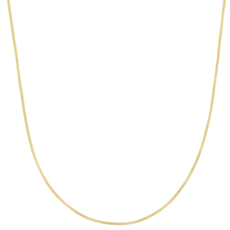 14K Yellow Gold 1.3mm Popcorn 18 Chain with Lobster Clasp