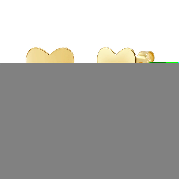 14K Yellow Gold Heart & Freshwater Pearl Drop Studs with Push Back Clasp