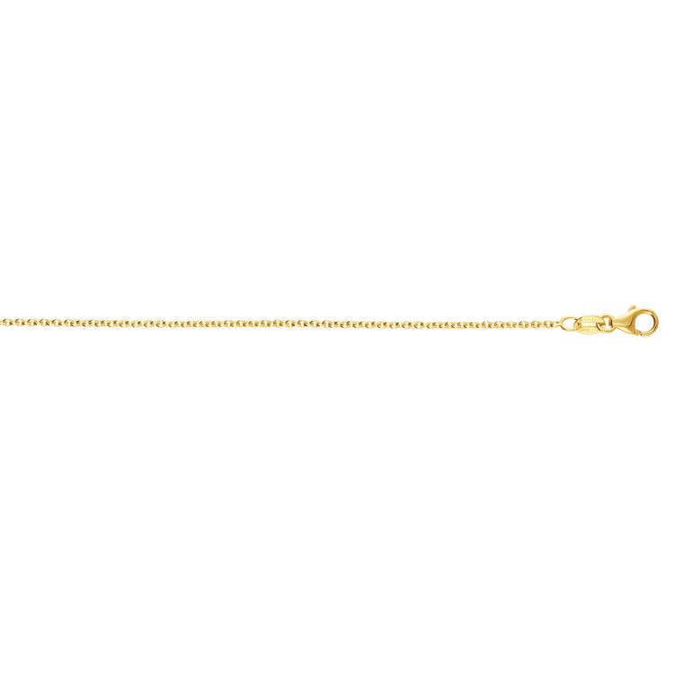 14K Yellow Gold 2.4mm Round Cable Chain 20 Necklace with Lobster Clasp