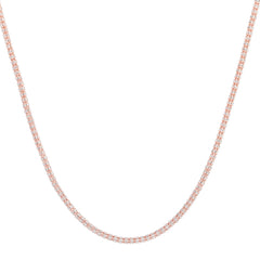 14K Rose Gold Two-Tone 3.3mm Fancy 16 Ice Chain with Lobster Clasp