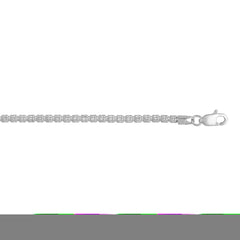 14K White Gold 2.74mm Fancy 18 Ice Chain Necklace with Lobster Clasp