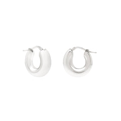 Sterling Silver Polished Small Graduated Hoop Earring with Hinged Clasp