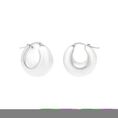 Sterling Silver Polished Large Graduated Hoop Earrings with Hinged Clasp