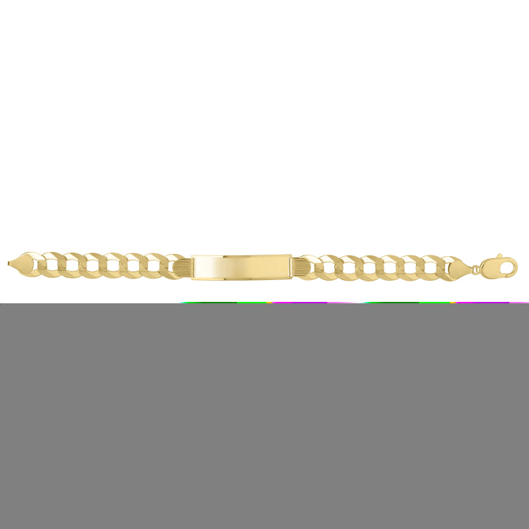 14K Yellow Gold Curb ID 8.5 Bracelet with Lobster Clasp