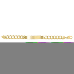 14K Yellow Gold Curb ID 8.5 Bracelet with Lobster Clasp