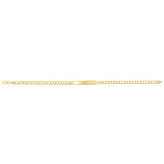 14K Yellow Gold Curb ID 8 Bracelet with Lobster Clasp