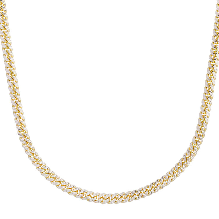 14K Yellow Gold 5mm Pave Classic Miami Cuban 24 Chain with Box with Both Side Figure 8 Clasp