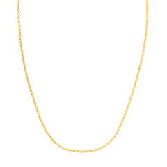 14K Yellow Gold Diamond Cut Lite Rolo Double Extendable Chain with Lobster Clasp. 18 Total length with jump ring at 16 and 17.