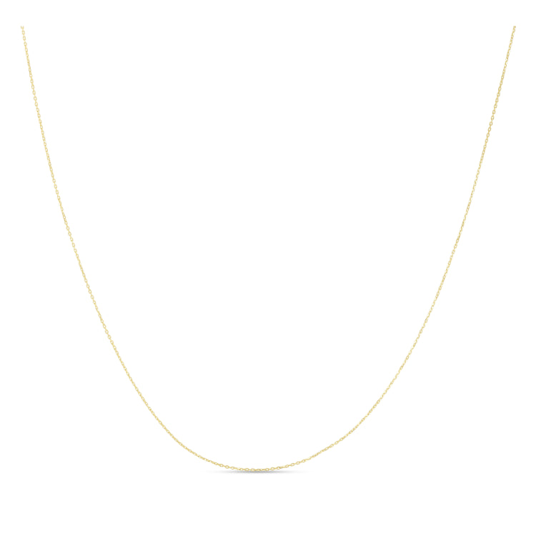 10K Yellow Gold .86mm Diamond Cut Double Extendable Cable Chain with Spring Ring Clasp. Total length 18 with jump ring at 16 and 17.