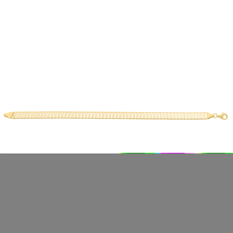 10K Yellow Gold Polished Cleopatra 7 Bracelet with Lobster Clasp