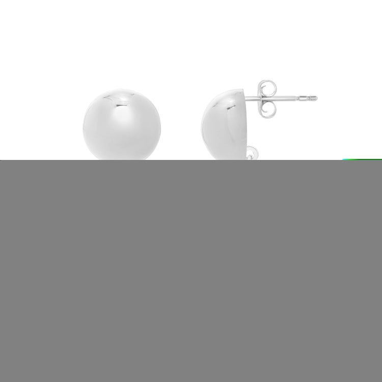 Sterling Silver Polished Puffed Oval Double Button Drop Earrings with Push Back Clasp. Items has rhodium plating.