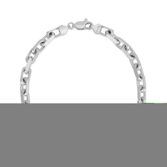 Sterling Silver 6.12mm 8.25 French Cable Chain Bracelet with Lobster Clasp. Item is rhodium plated.