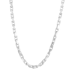 Sterling Silver 6.12mm 20 French Cable Chain Necklace with Lobster Clasp. Item is rhodium plated.