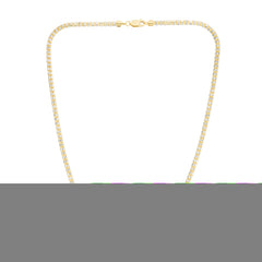 10K Two-tone Gold 16 3.3mm Fancy Ice Chain Necklace with Lobster Clasp