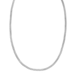 Sterling Silver 24 4.1mm Vintage Puffed Miami Cuban Chain Necklace with Lobster Clasp. Item is rhodium plated.