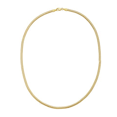 14K Yellow Gold 3.3mm 18 Polished Lite Oval Snake Chain Necklace with Lobster Clasp