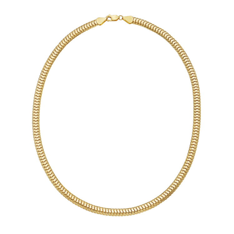 14K Yellow Gold 5.7mm 18 Polished Lite Oval Snake Chain Necklace with Lobster Clasp