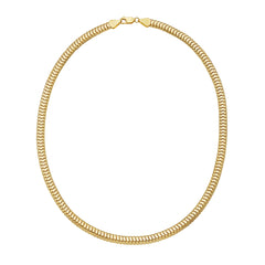 14K Yellow Gold 5.7mm 20 Polished Lite Oval Snake Chain Necklace with Lobster Clasp