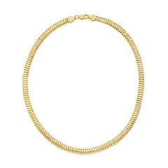 14K Yellow Gold 6.5mm 22 Polished Lite Oval Snake Chain Necklace with Lobster Clasp
