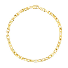 10K Yellow Gold 8.25 3.55mm French Cable Chain Bracelet with Lobster Clasp