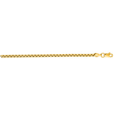 10K Yellow Gold 1.6mm 20 Solid Round Box Chain with Lobster Clasp