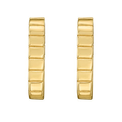 14K Yellow Gold Polished Oval Hoop Earrings with Snap Clasp