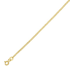14K Yellow Gold 1.8mm 16 Comfort Curb Chain Necklace with Spring Ring Clasp