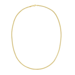 14K Yellow Gold 2mm 20 Oval Snake Chain Necklace with Lobster Clasp