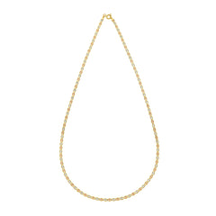 14K Tricolor Gold 16 2mm Pave Valentino Chain Necklace with Spring Ring Clasp