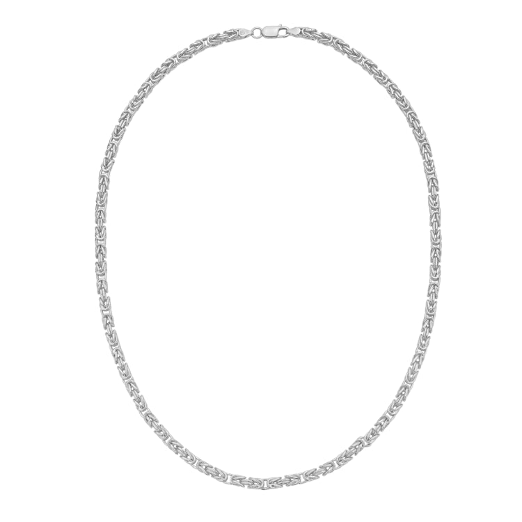 Sterling Silver 22 4.2mm Lite Square Byzantine Necklace with Lobster Clasp