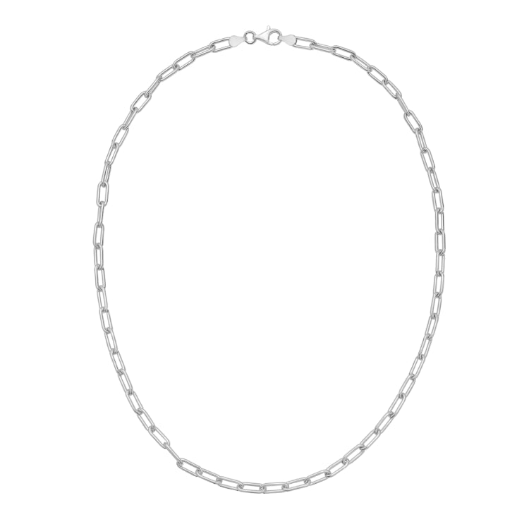 Sterling Silver 16 4.1mm Round Link Paperclip Chain with Lobster Clasp