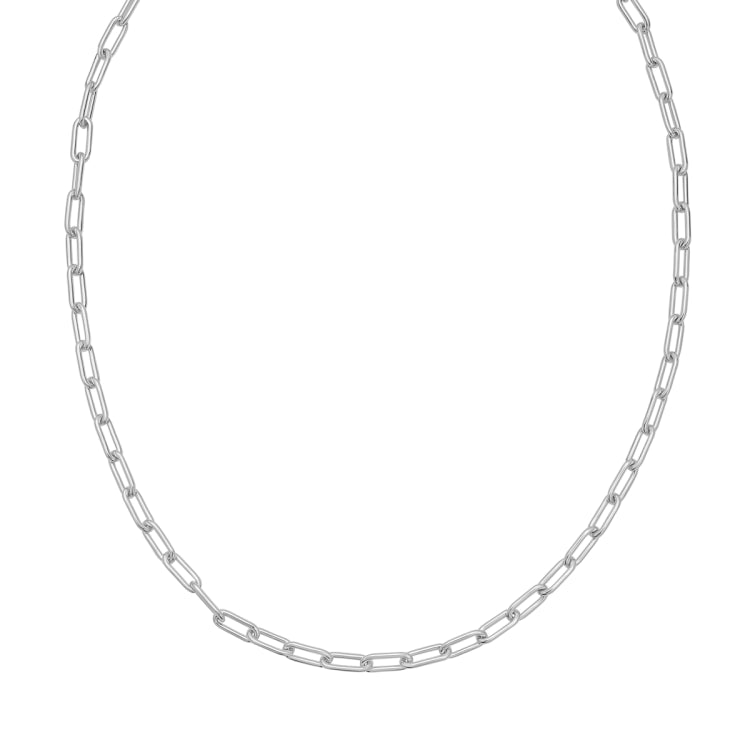 Sterling Silver 7 5.2mm Round Link Paperclip Chain with Lobster Clasp