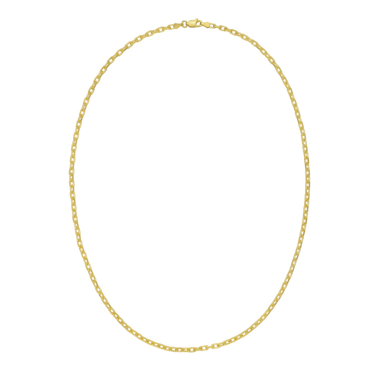 Silver with Gold Plating 20 2.8mm French Cable Chain with Lobster Clasp