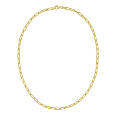 Silver with Gold Plating 18 4.1mm Round Link Paperclip Chain with Pear Shaped Lobster Clasp