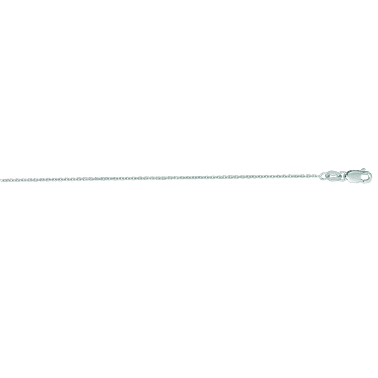14K White Gold 1.1mm Diamond Cut Cable 7 Chain with Lobster Lock