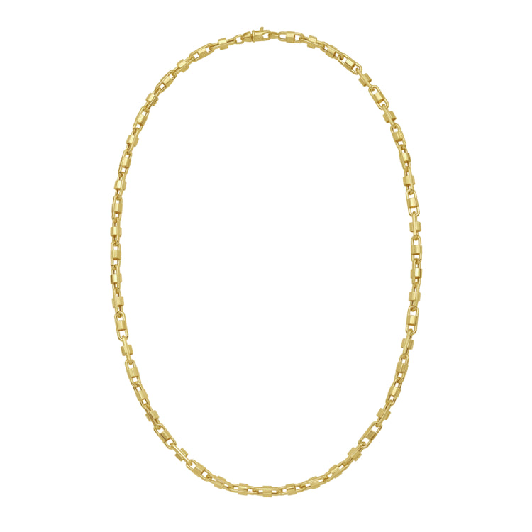 14K Yellow Gold 8.5 Square Byzantine Chain Bracelet with Lobster Clasp