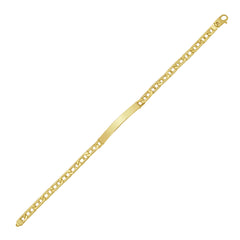 14K Yellow Gold Polished Men's Mariner ID Bracelet with Lobster Clasp