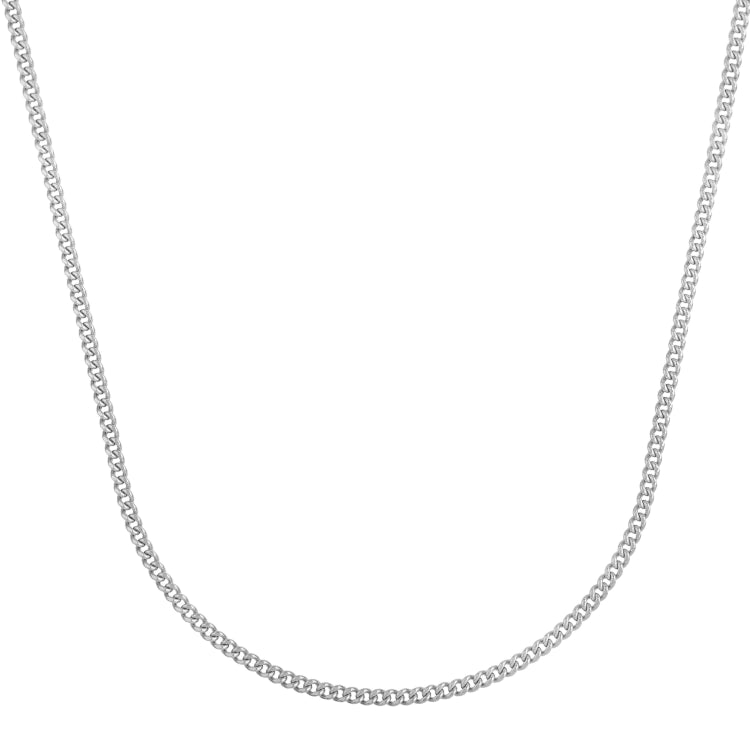 14K White Gold 22 2.8mm Light Gourmette Chain with Lobster Clasp