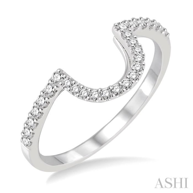 1/4 Ctw Round Cut Diamond Wedding Band in 14K White Gold