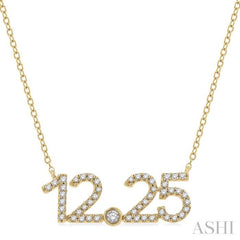 1/6 Ctw '12.25' Date Single Cut Diamond Necklace in 10K Yellow Gold