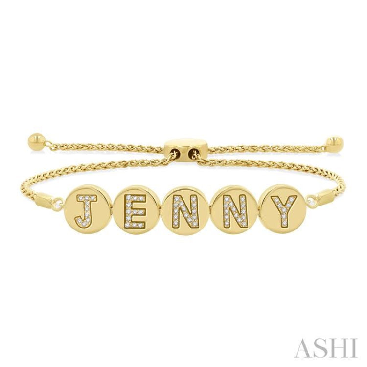 1/5 Ctw 'JENNY' Disc Single Cut Diamond Lariat Bracelet in 10K Yellow Gold
