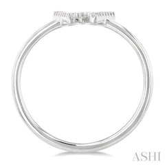 1/20 Ctw Initial 'W' Round Cut Diamond Fashion Ring in 10K White Gold